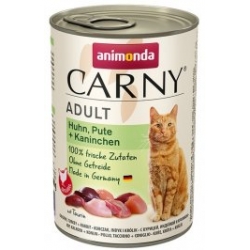 ANIMONDA CARNY ADULT KURCZAK, INDYK, KRÓLIK PUSZKA 400G